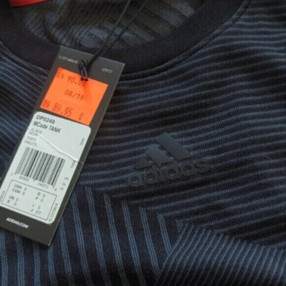 NWT Adidas Matchcode sleeveless athletic tank top - blue/gray/black - Picture 6 of 9